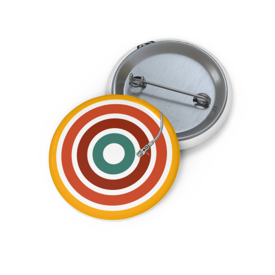 Retro Vinyl Record Pin Button – Vintage Turntable Badge