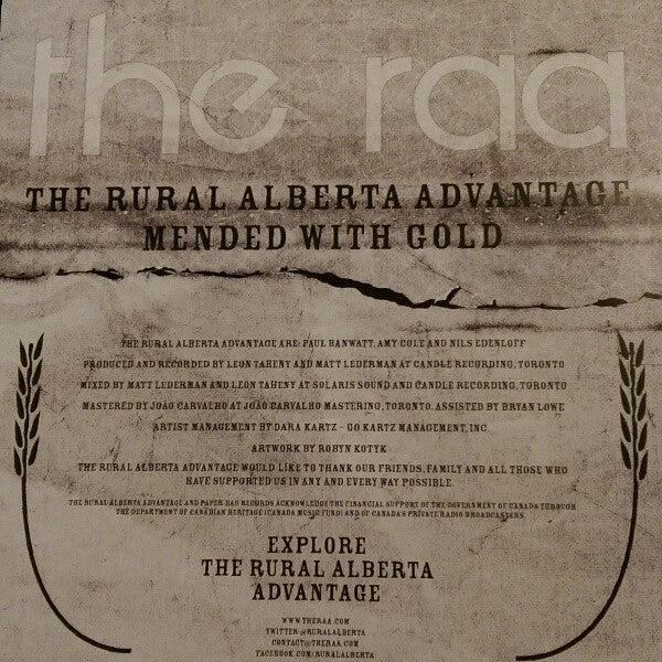 The Rural Alberta Advantage : Mended With Gold (LP, Album, Ltd, Bla)