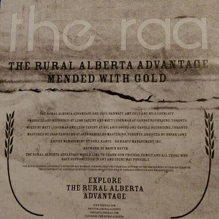 The Rural Alberta Advantage : Mended With Gold (LP, Album, Ltd, Bla)