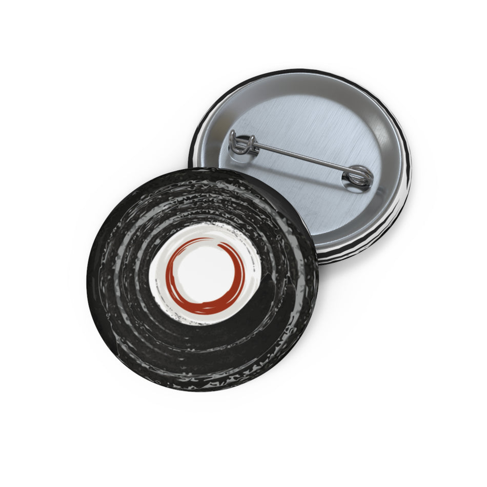 Vintage Record Button Pin — Retro Vinyl Lapel Pin