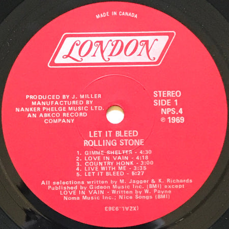 The Rolling Stones - Let it Bleed Rare Pressing - Locked Groove Records
