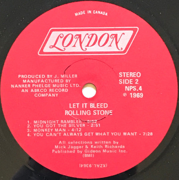 The Rolling Stones - Let it Bleed Rare Pressing - Locked Groove Records