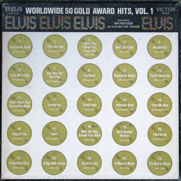 Elvis Presley– Worldwide 50 Gold Award Hits, Vol. 1 4LP Boxset