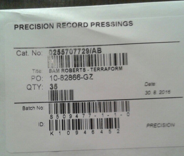 Sam Roberts Band - Terraform Signed Test Pressing - Locked Groove Records